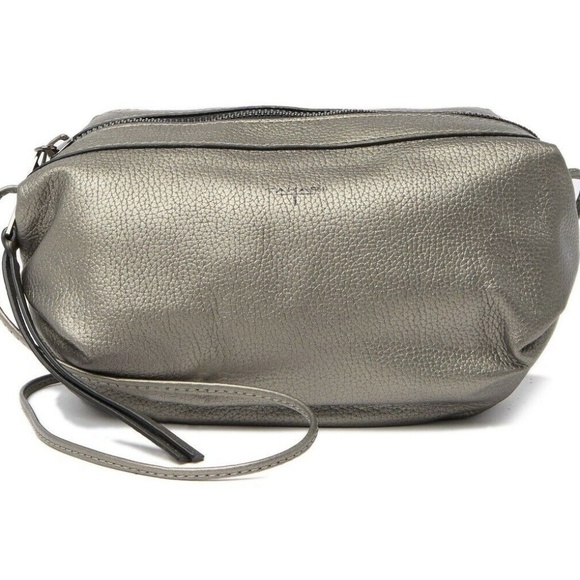 T Tahari Pewter Karla Leather Crossbody Bag 1TH11